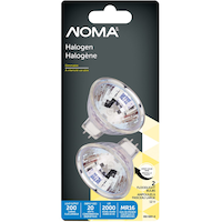 NOMA MR16 Base GU5.3 Bi-Pin Dimmable Flood Light Bulbs, 2700K, 200 Lumens, Soft White, 20W, 2-pk Front_Flat