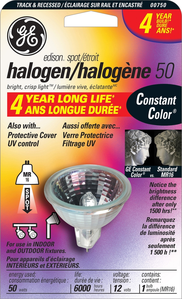 Ampoule projecteur halogène à quartz GE 50 W MR16 Canadian Tire