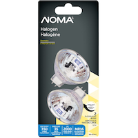 NOMA MR16 GU5.3 Base Dimmable Halogen Flood Light Bulbs, 2700K, 350 Lumens, Soft White, 35W, 2-pk