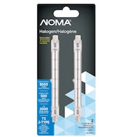 NOMA T3 118mm Double-Contact Base, Dimmable Halogen Light Bulbs, 9500 Lumens, 500W, 2-pk Front_Flat