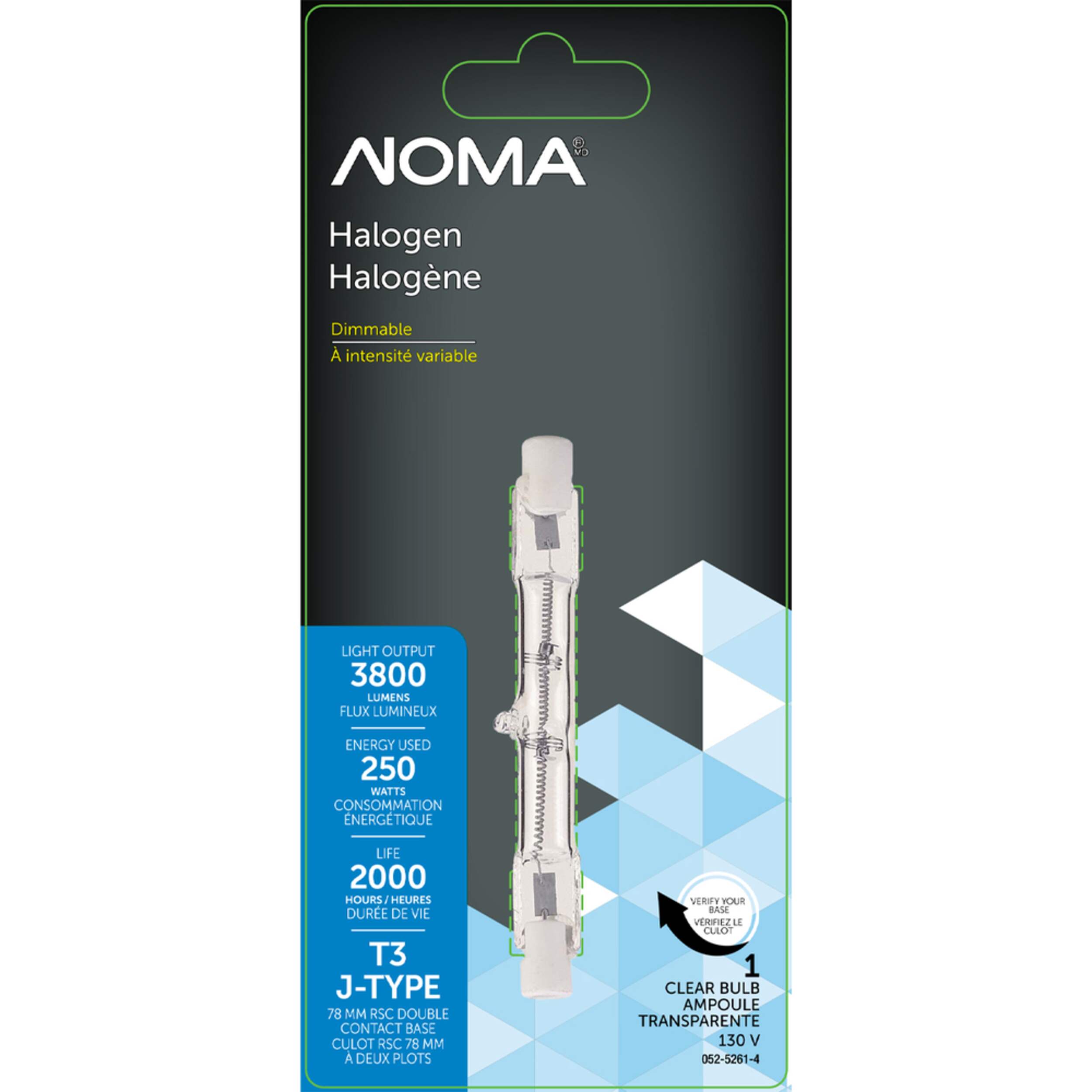 NOMA T3 78mm DoubleContact Base, Dimmable Halogen Light Bulb Lamp