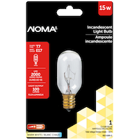 NOMA T7 E17 Base Sewing Machine, Incandescent Light Bulb, 100 Lumens, Warm White, 15W Front_Flat