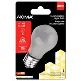 NOMA A15 E26 Base Oven Frosted Incandescent Light Bulb, 350 Lumens, Warm White, 40W Front_Flat