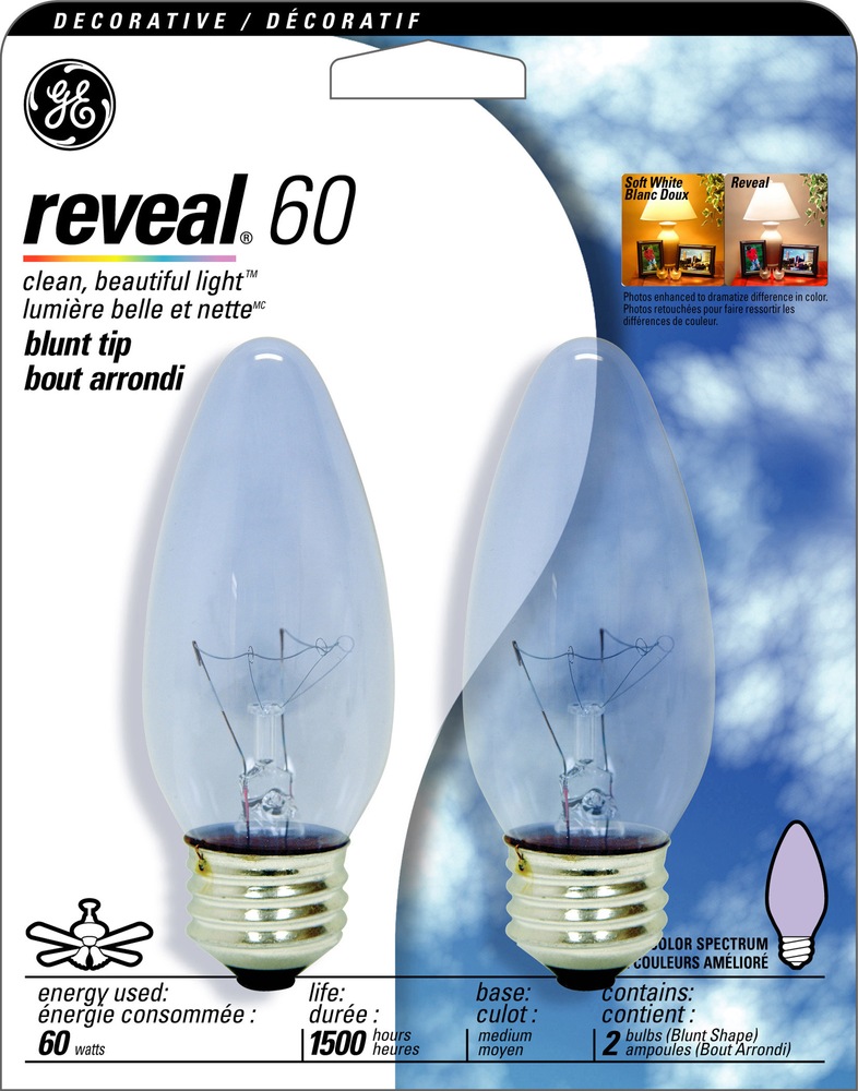 Ampoules incandescence GE Reveal 60 W, paq. 2 Canadian Tire