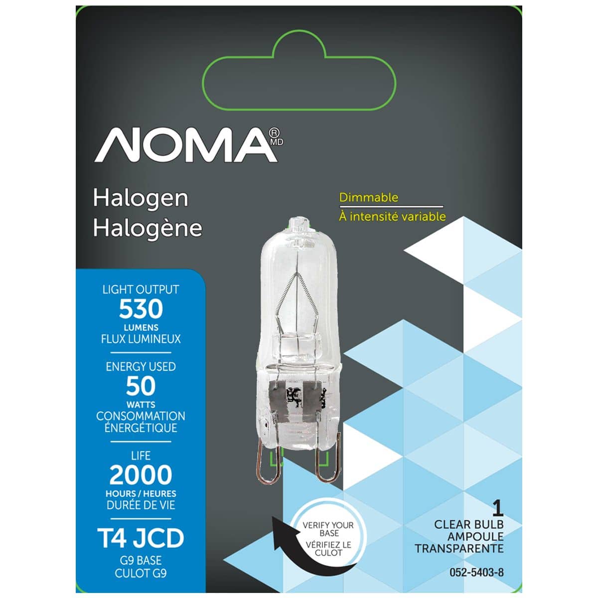 Ampoules halogènes à intensité variable à culot à double contact 118 mm  NOMA T3, 9500 lumens, 500 W, paq. 2