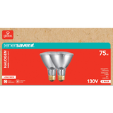 NOMA PAR30 E26 Base Dimmable Halogen Flood Light Bulbs, 2700K, 1000 Lumens, Soft White, 75W, 2-pk Front_Flat