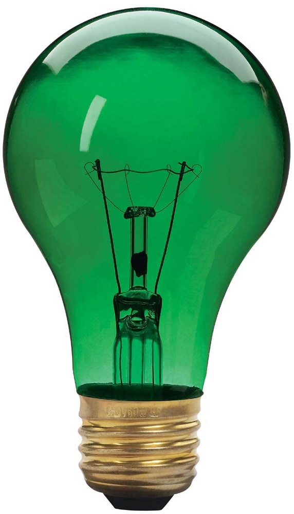 Ampoule incandescente à culot E26 à intensité variable NOMA A19, vert