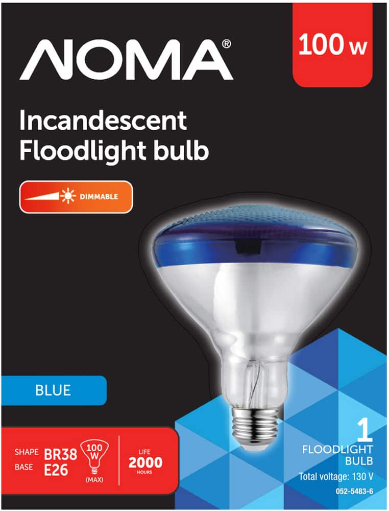 NOMA BR38 E26 Base Dimmable Incandescent Flood Light Bulb, Assorted ...