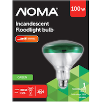 Ampoule incandescente pour projecteur à culot E26 à intensité variable NOMA BR38, vert, 100 W