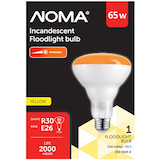 NOMA R30 E26 Base Dimmable Incandescent Flood Light Bulb, Yellow, 65W Front_Flat