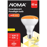 Ampoule incandescente pour projecteur à culot E26 à intensité variable NOMA R30, jaune, 65 W
