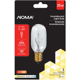 Ampoule à filament transparent pour électroménagers à culot E17 NOMA T7, 180 lumens, blanc chaud, 25 W Front_Flat
