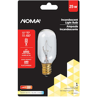 NOMA T7 E17 Base Appliances Clear Filament Light Bulb, 180 Lumens, Warm White, 25W Front_Flat