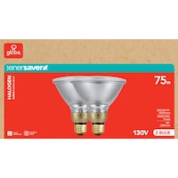 Globe PAR30 Medium Base Dimmable Halogen Flood Light Bulbs, 2700K, 1000 Lumens, 75W, Soft White, 2-pk Front_Flat