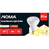 NOMA BR30 E26 Base Dimmable Flood Light Bulbs, 2700K, 600 Lumens, Warm White, 65W 6-pk Front_Flat