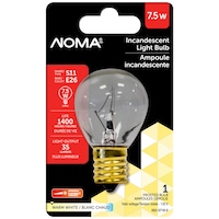 NOMA S11 E26 Base Frosted Dimmable Incandescent Light Bulb, 35 Lumens, Warm White, 7.5W Front_Flat