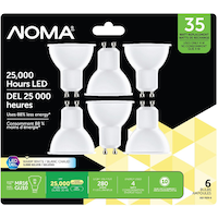 NOMA MR16 GU10 Base Non-Dimmable LED Bulbs, 280 Lumens, 3000K, 35W, 6-pk Front_Flat