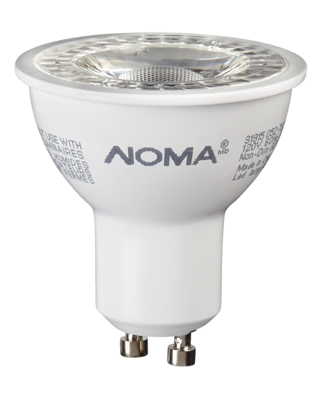 Ampoules pour projecteur halogènes à culot GU5.3 à intensité variable NOMA  MR16, 2700K, 350 lumens, blanc doux, 35 W, paq. 2