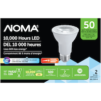 NOMA PAR20 E26 Base Dimmable LED Flood Light Bulbs, 5000K, 500 Lumens, Daylight, 50W, 2-pk