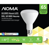 NOMA BR30 E26 Base Non-Dimmable LED Flood Light Bulbs, 650 Lumens, Assorted Colours, 65W, 2-Pk Front_Flat