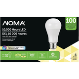 NOMA A21 Medium Base Household Non-Dimmable LED Light Bulbs, 2700K, 1550 Lumens, Soft White, 100W, 4-pk Front_Flat