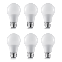 NOMA A19 E26 Base Household Non-Dimmable LED Light Bulbs, 480 Lumens, Warm White, 40W, 6-pk Front_Flat