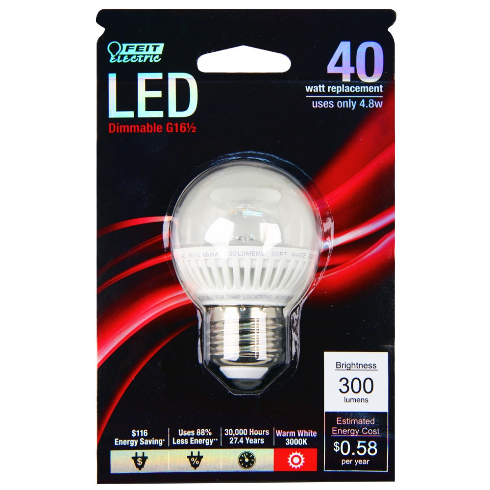 Feit Electric LED G16.5 40W Equivalent Dimmable Light Bulb Canadian Tire