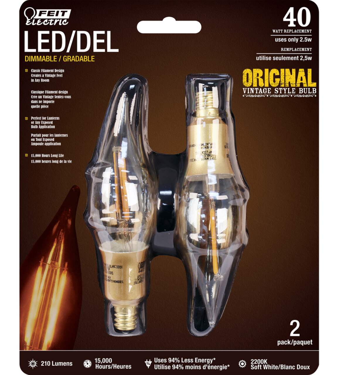 Feit electric led chandelier bulb sale