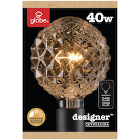 Globe Electric Clear Glass Dimmable Incandescent Light Bulb, 220 Lumens, Soft White, 40W