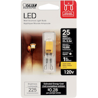 Feit Electric G9 Bi-Pin Base Dimmable LED Light Bulb, Warm White, 25W Front_Flat