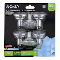 NOMA PAR16 GU10 Base Dimmable LED Flood Light Bulbs, 5000K, 450 Lumens, Daylight, 50W, 6-pk Front_Flat