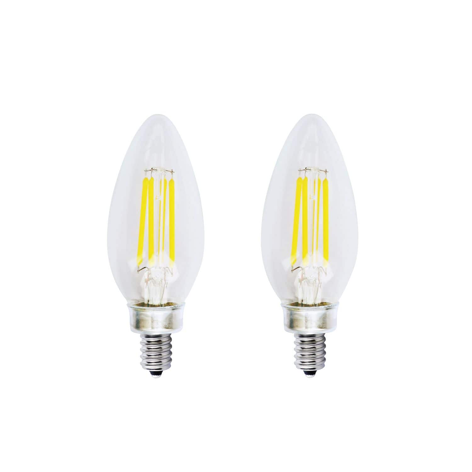 NOMA B10 E12 Base Dimmable LED Light Bulbs, 2700K, 350 Lumens