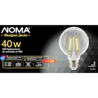 Ampoules pour projecteur à DEL à intensité variable à culot E26 pour bain et meuble-lavabo NOMA G25, 350 lumens, blanc chaud, 40 W, paq. 3