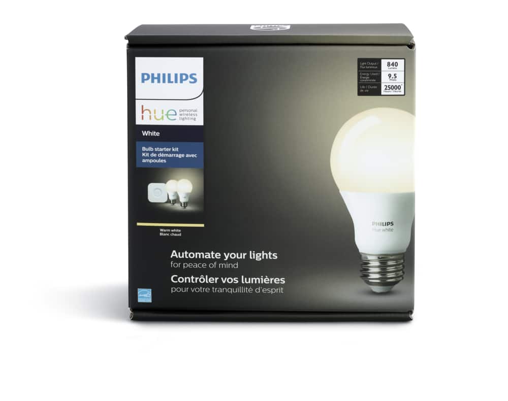 Philips Hue A19 Smart LED Bulb Starter Kit, Warm White