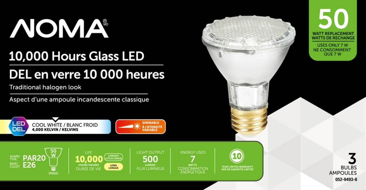 LED SPOT GLASS 50W GU10 BLANC FROID