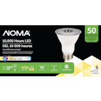 NOMA PAR20 E26 Base Non-Dimmable LED Flood Light Bulbs, 2700K, 500 Lumens, Warm White, 50W, 6-pk Front_Flat
