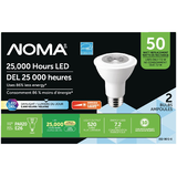 NOMA PAR20 E26 Base Dimmable LED Flood Light Bulbs, 5000K, 520 Lumens, Daylight, 50W, 2-pk Front_Flat
