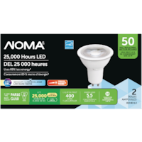 NOMA PAR16 GU10 Base Dimmable LED Flood Light Bulbs, 5000K, 400 Lumens, Daylight, 50W, 2-pk