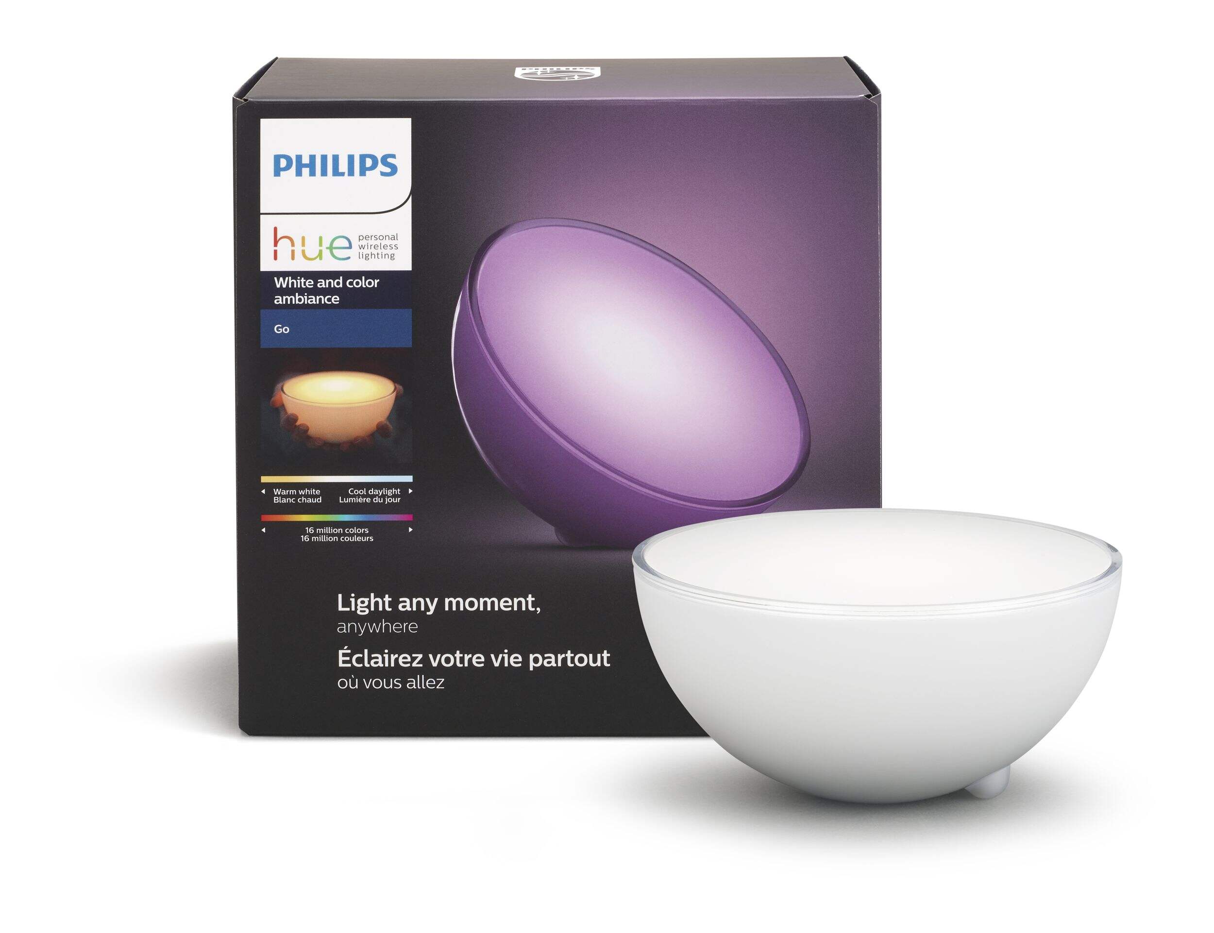 Lampe de table portative à DEL intelligente Philips Hue Go, blanc et couleur Composite_or_Mixed