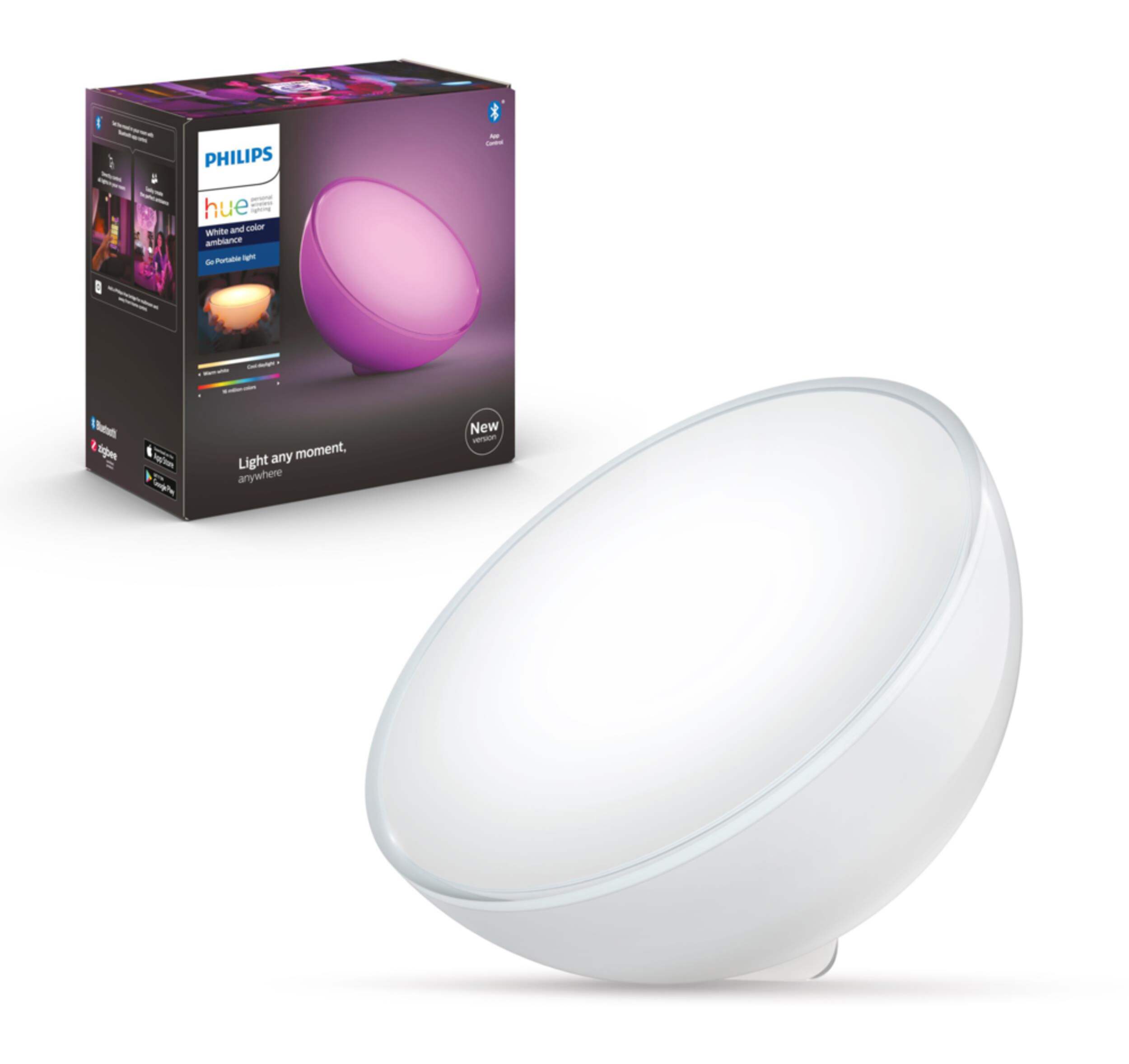 Philips Hue Go Portable Smart LED Light Table Lamp, White & Colour Composite_or_Mixed