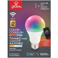 Globe A19 Wi-Fi Bulb, Colour Front_Flat