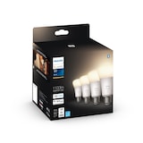 Ampoules à DEL intelligentes Bluetooth à intensité variable Philips Hue A19, 840 lumens, blanc chaud, paq. 4 Front_Angled_Right