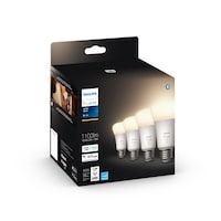 Ampoules à DEL intelligentes Bluetooth à intensité variable Philips Hue A19, 840 lumens, blanc chaud, paq. 4 Front_Angled_Right