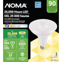 NOMA PAR38 E26 Base Non-Dimmable LED Flood Light Bulb, 3000K, 1050 Lumens, Warm White, 90W Front_Flat