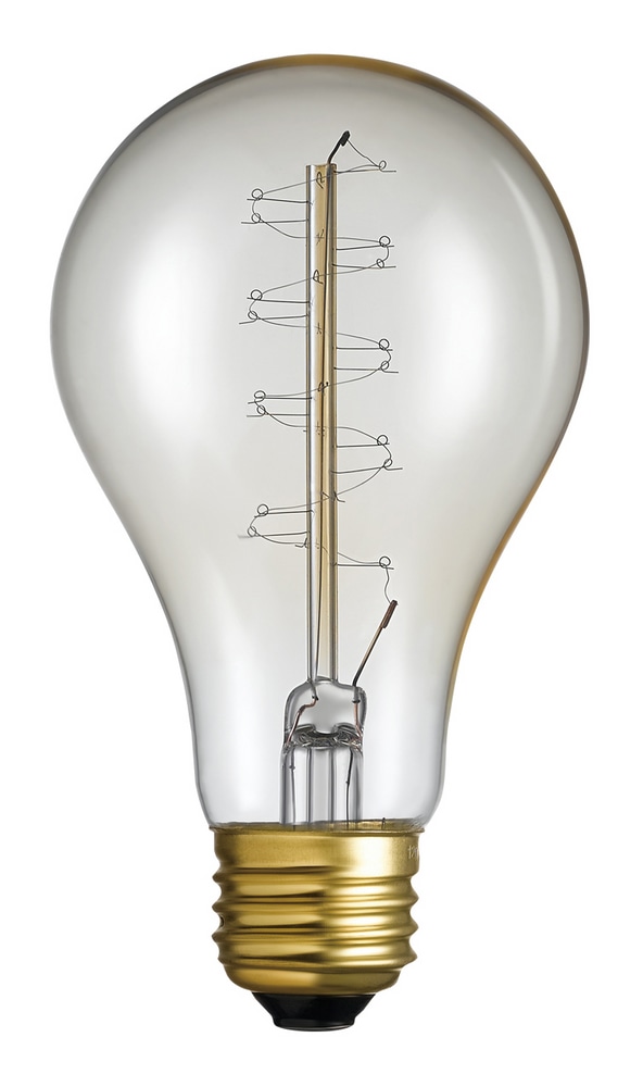 Ampoule électrique à filament spiralé à intensité variable transparente
