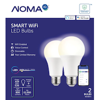 NOMA iQ™ Smart Wi-Fi Dimmable LED Bulbs, Warm White, 2-pk Front_Flat
