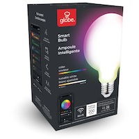 Globe Electric Smart Wi-Fi Dimmable LED Light Bulb, 200 Lumens, Colour/Tunable White Front_Angled_Right