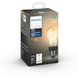 Philips Hue A19 E26 Single Filament Smart Bluetooth LED Light Bulb, 530 Lumens, Amber, 7W Front_Angled_Right