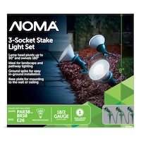 NOMA Pivoting Head LED Stake Light Set, Black, 7-ft Front_Flat