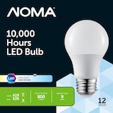 NOMA A19 E26 Base Household Non-Dimmable LED Light Bulbs, 5000K, 800 Lumens, Daylight, 60W, 12-pk Front_Flat